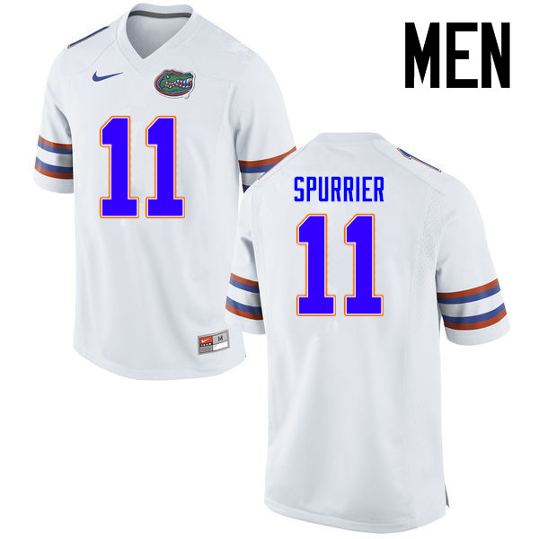 Men Florida Gators #11 Steve Spurrier College Football Jerseys Sale-White - Click Image to Close